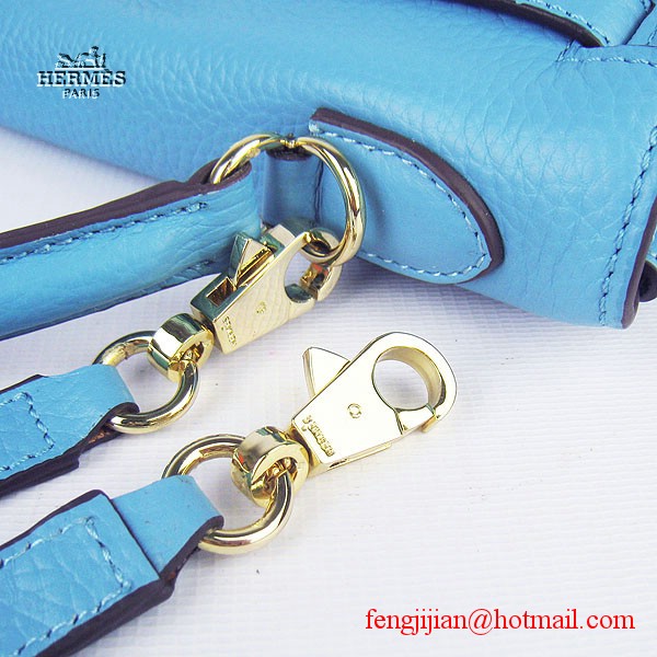 Hermes Kelly 32cm Togo Leather Bag Light Blue 6108 Gold Hardware Hermes Kelly 32cm Togo Leather Bag Light Blue 6108 Gold Hardware